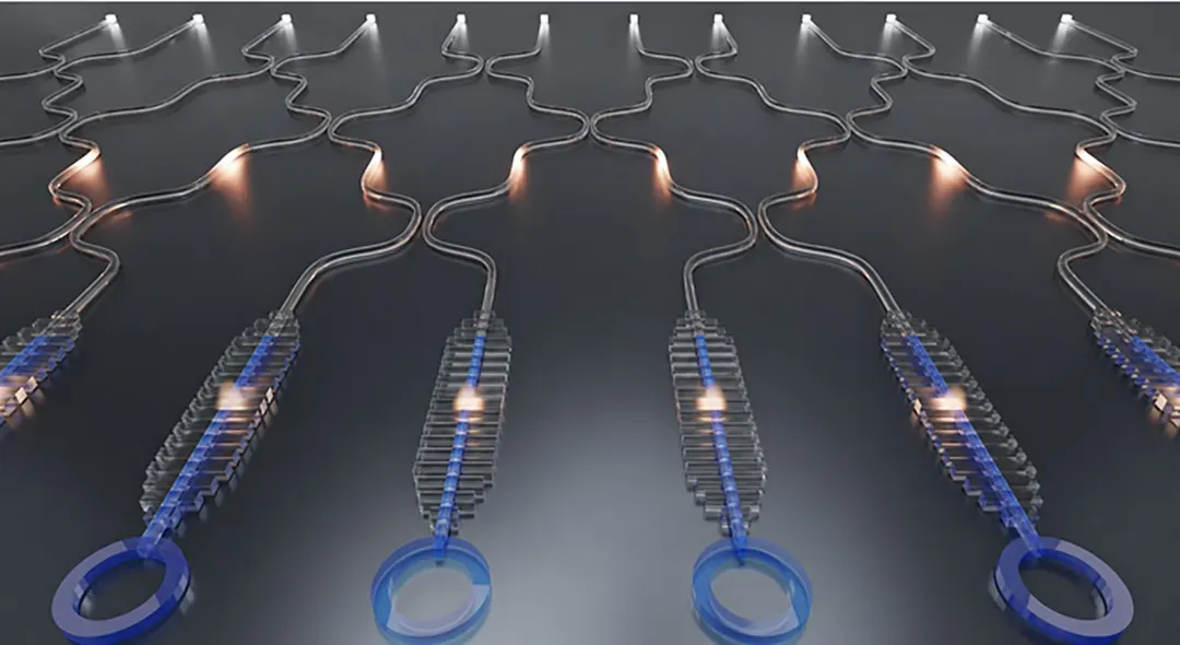 Tiny Diamond Beams Linked to Titanium Dioxide Photonic Circuits