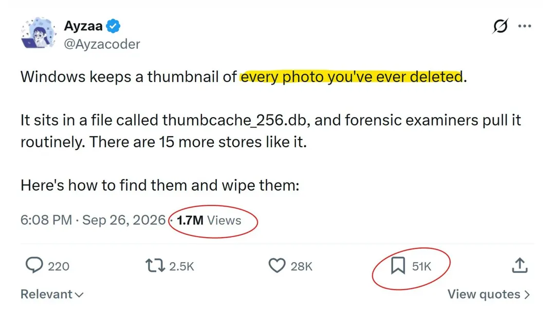 Windows 11 keeps thumbnails of deleted photos: how to remove them