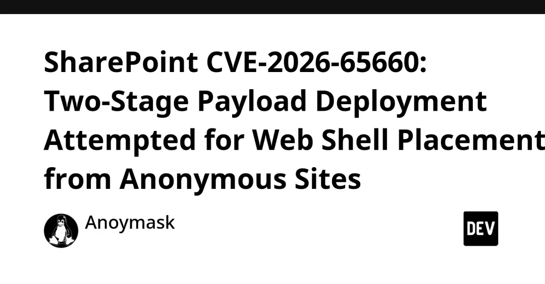 CVE-2026-65660: Two-Stage SharePoint Attacks Attempt Web Shell Deployment
