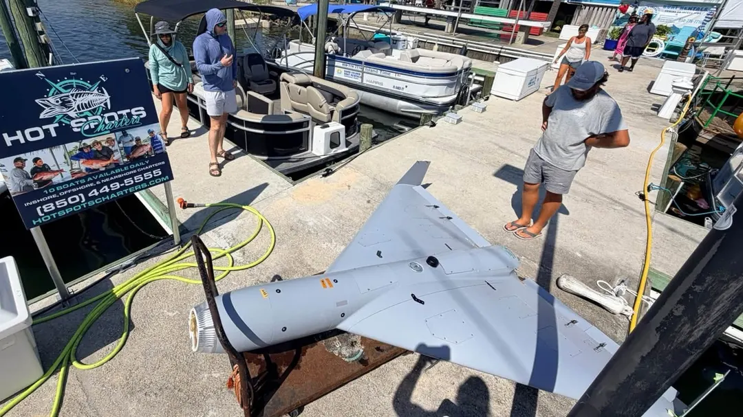 Florida anglers fish a lost US Air Force LUCAS attack drone out of the water