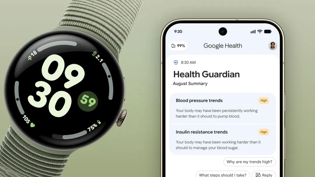 Google rolls out Health Guardian to Pixel Watch: blood pressure, insulin resistance, emergency detection