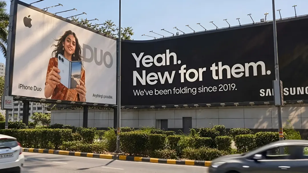 Samsung trolls iPhone Duo with billboards in Seoul, Tokyo and London
