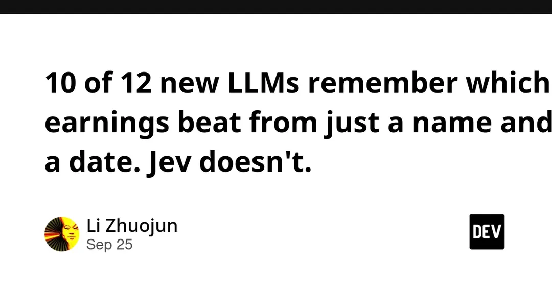 Test: 10 of 12 new LLMs recall earnings outcomes from just a name and a date