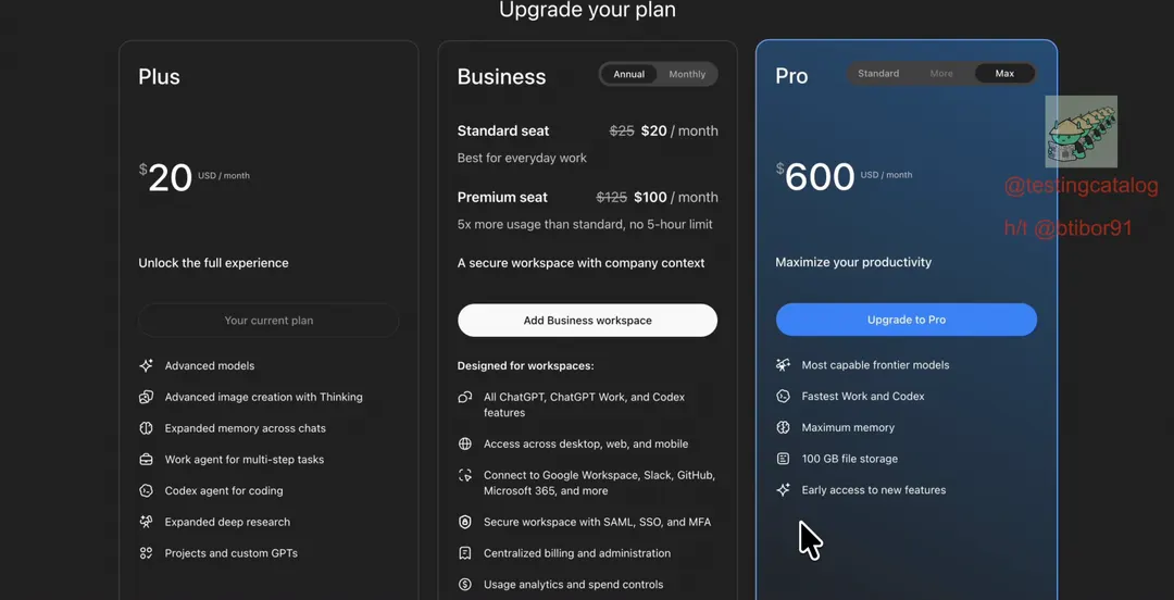 OpenAI prepares $500 ChatGPT Pro Max subscription