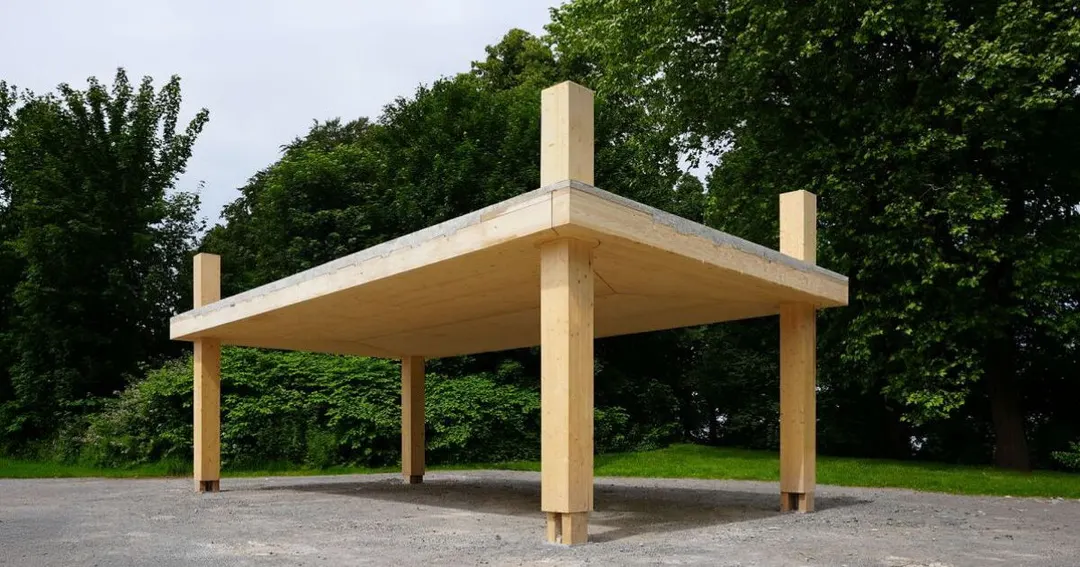 Wood-based floor slabs from Stuttgart cut concrete use by two-thirds