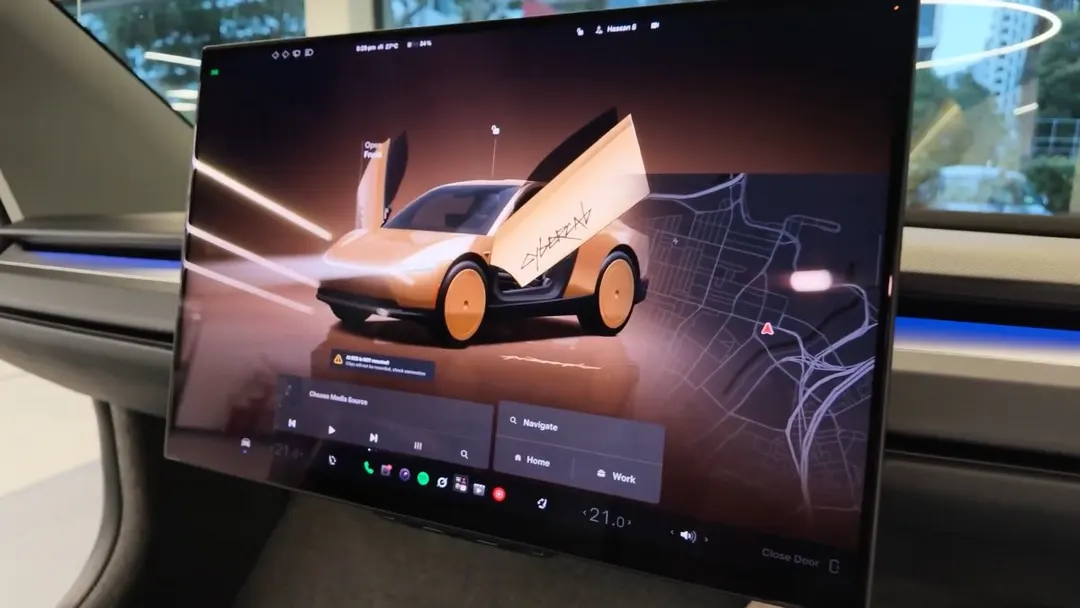 Cybercab reveals consumer UI with Model 3 and Y-style menus