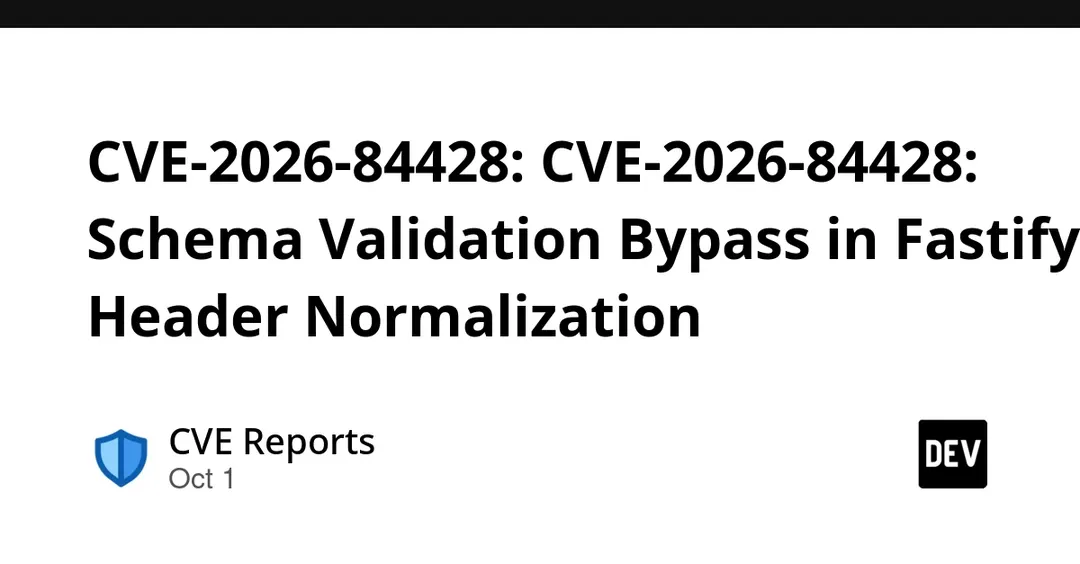 CVE-2026-84428: Schema Validation Bypass in Fastify Header Normalization