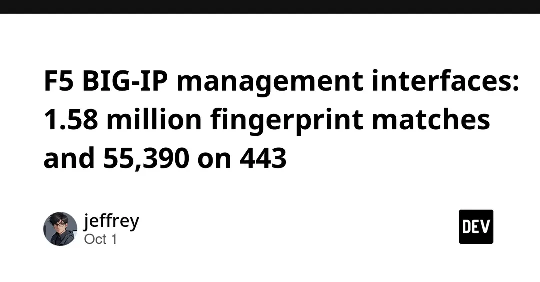 ZoomEye finds 1.58M F5 BIG-IP fingerprint matches, 55,390 on port 443