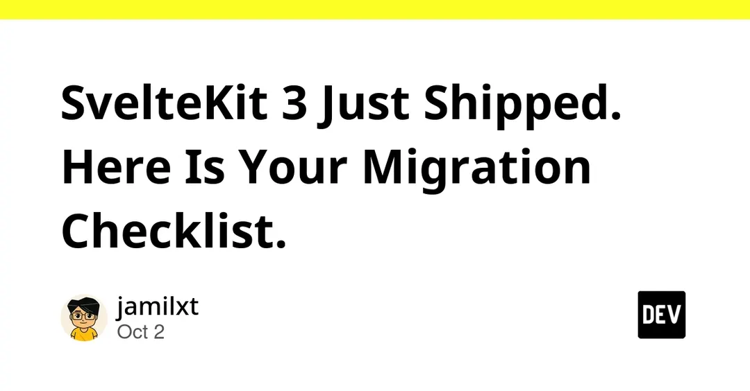 SvelteKit 3.0 ships: config moves to vite.config.ts, $lib becomes #lib