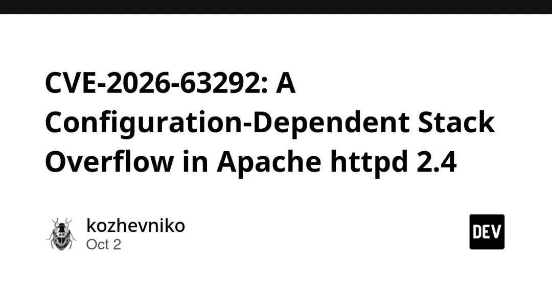 Apache fixes CVE-2026-63292 in httpd 2.4.69: stack overflow in mod_vhost_alias
