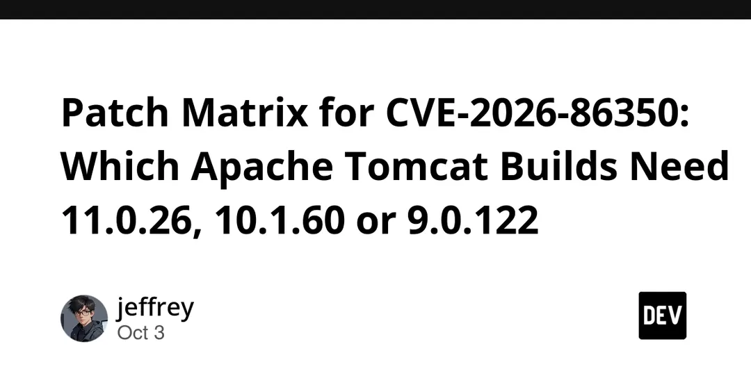 Apache Tomcat patch matrix for CVE-2026-86350