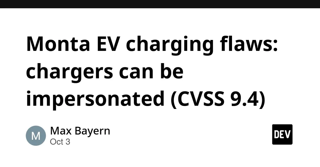 CISA: Monta EV charging platform has four flaws, worst rated CVSS 9.4