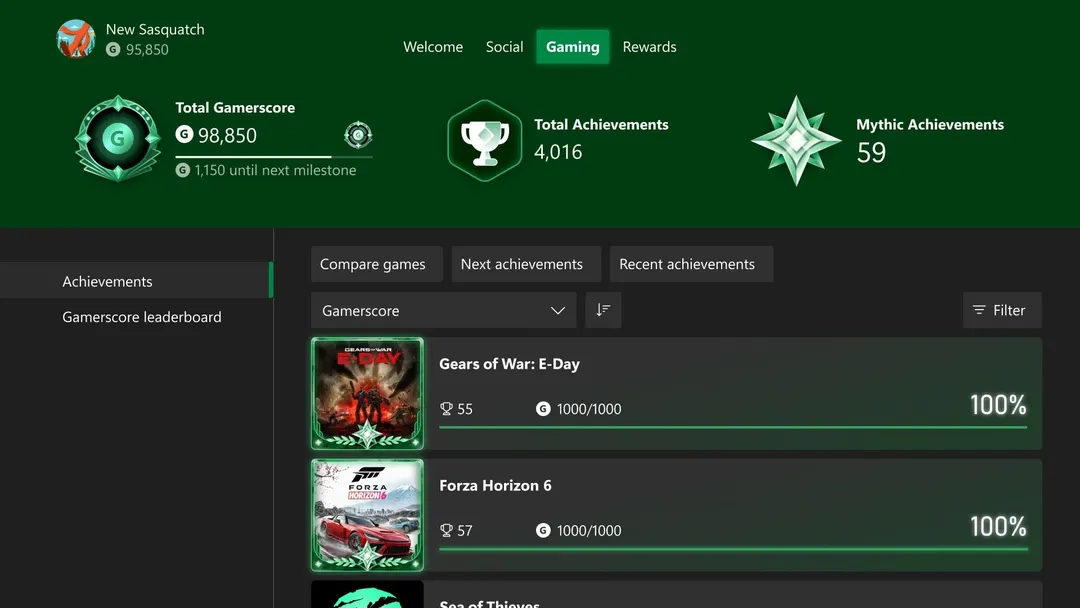 Xbox tests Mythic Achievements, its answer to PlayStation Platinum Trophy