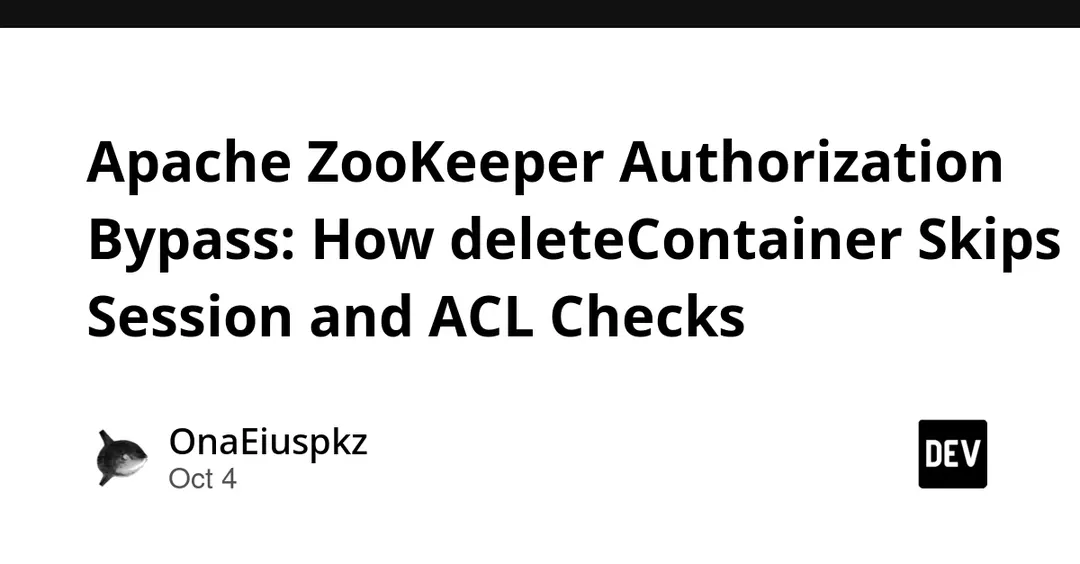 Apache ZooKeeper authorization bypass found in deleteContainer path
