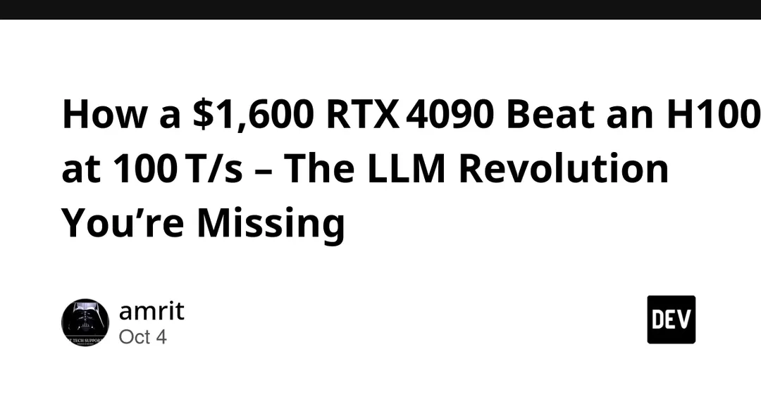 $1,600 RTX 4090 hits 100 T/s on 125B Qwen model, beating H100