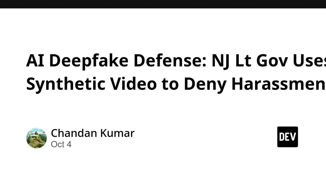Ex-NJ Lt. Gov. Uses AI Deepfake Video to Deny Harassment Claims