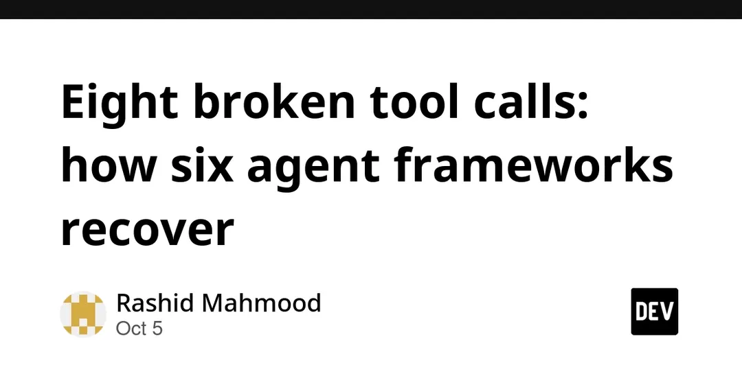 Resilience test: how six agent frameworks recover from eight broken tool calls