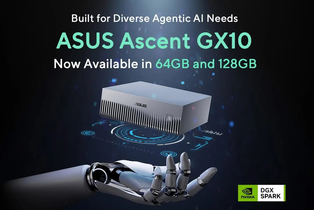ASUS launches 64GB Ascent GX10 AI supercomputer