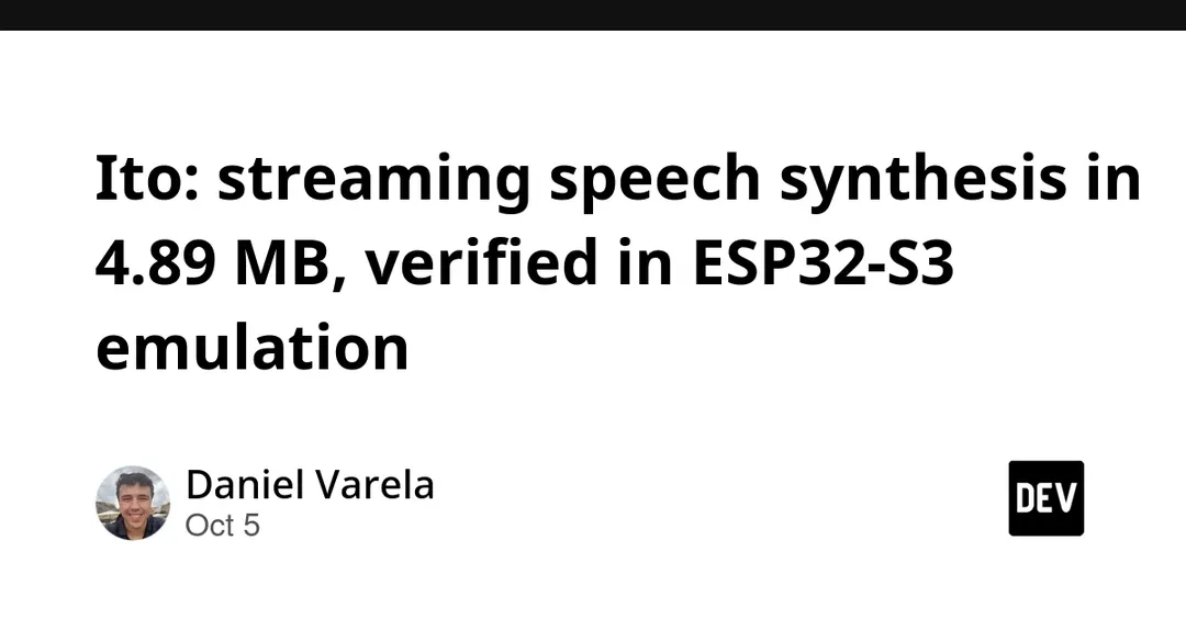 Ito: speech synthesis in 4.89 MB per voice on ESP32-S3