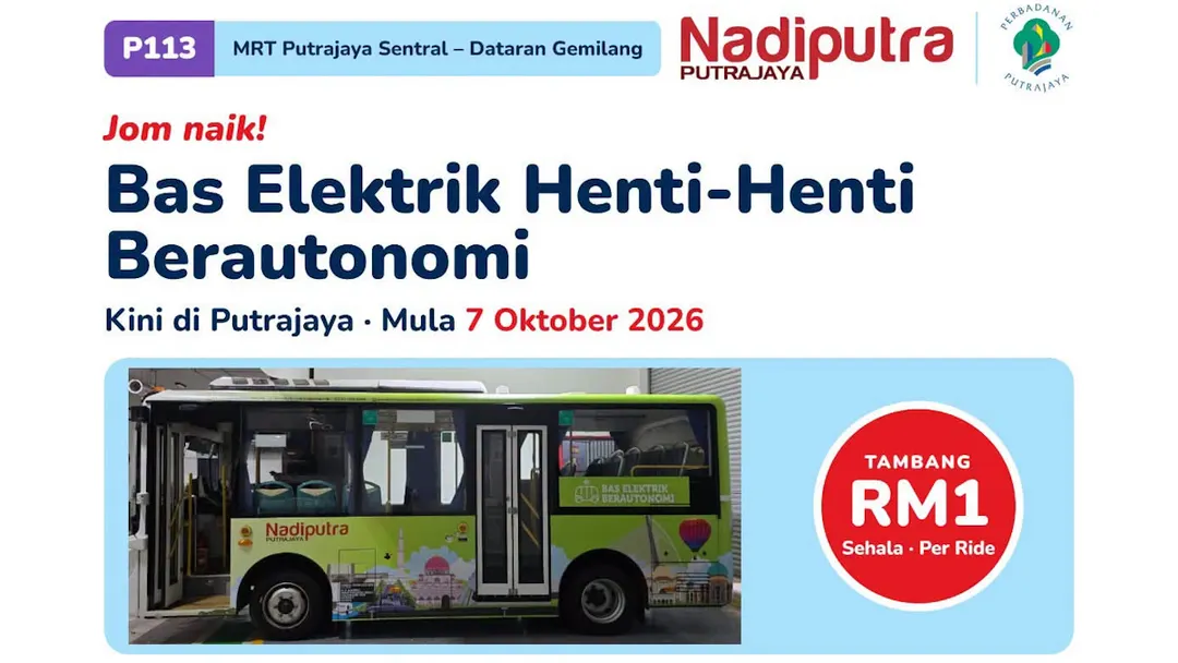 Putrajaya launches autonomous EV bus: 6 stops, RM1 per ride