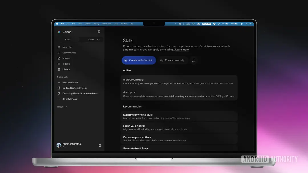 Google replaces Gemini Gems with Skills — reusable prompts in any chat