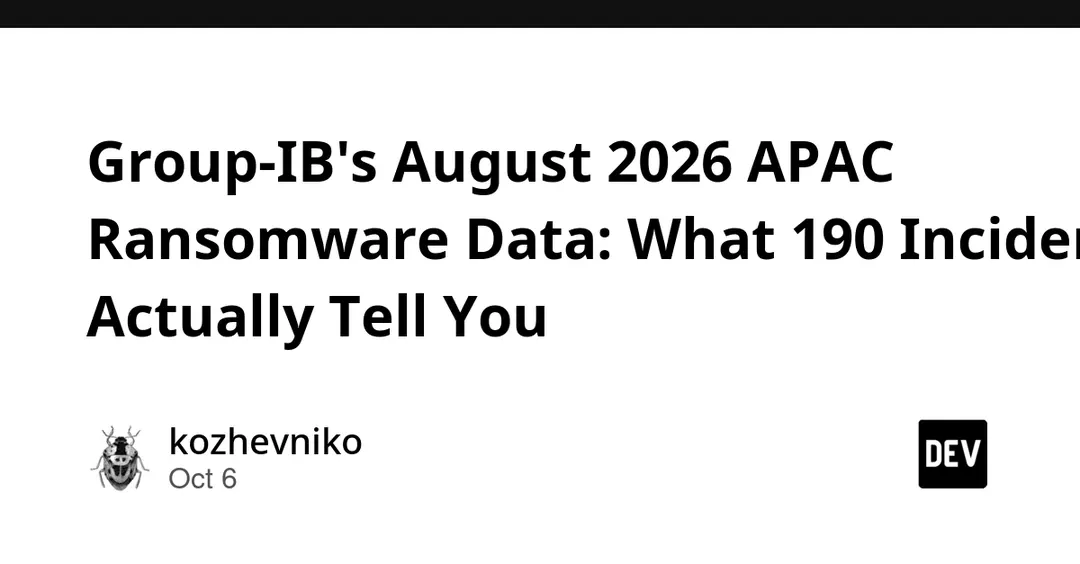 Group-IB: 190 APAC ransomware incidents in August 2026