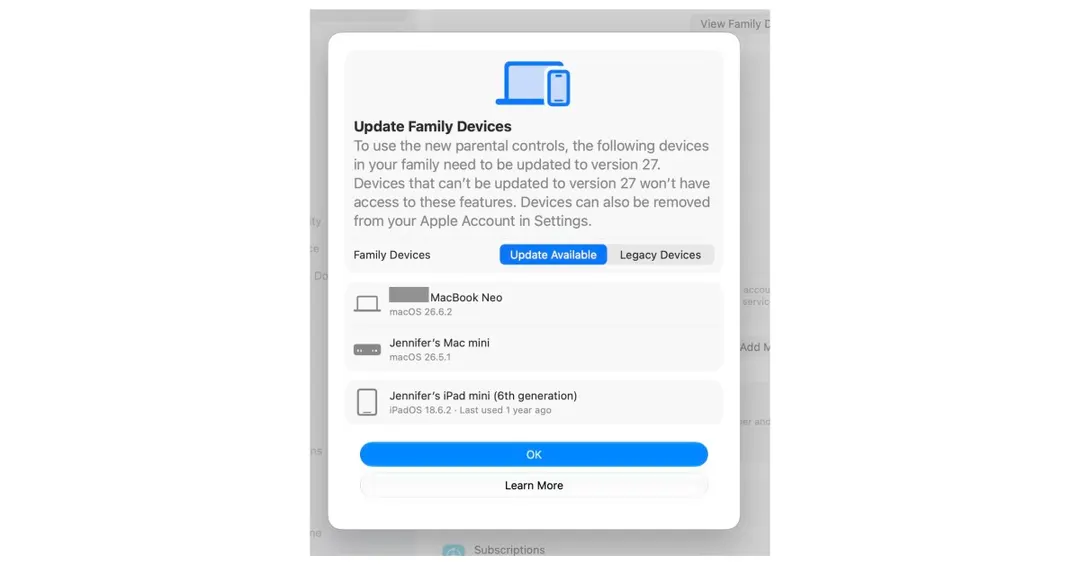 Apple's new Screen Time in iOS 27 requires every family device on OS 27