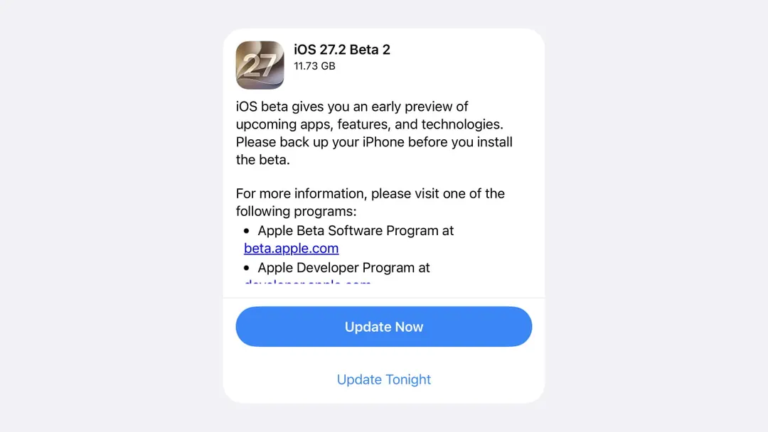 Apple Releases Public Beta 2 of iOS 27.2, macOS Golden Gate 27.2, and More