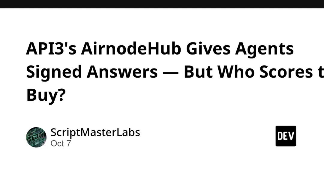 API3 launches AirnodeHub, an agent-first data marketplace with signed answers