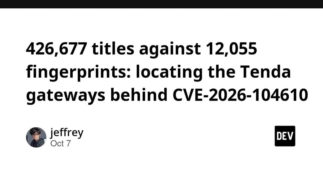 CVE-2026-104610: 12,055 Tenda gateways exposed to the internet