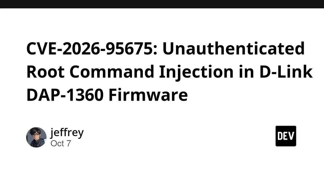 CVE-2026-95675: Unauthenticated root RCE in D-Link DAP-1360