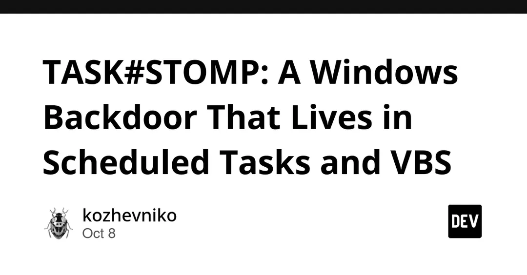 Securonix details TASK#STOMP Windows backdoor using tasks and VBS
