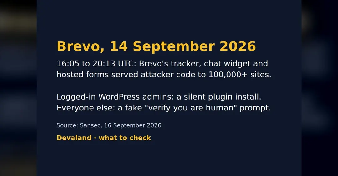 Brevo supply-chain attack exposed over 100,000 sites