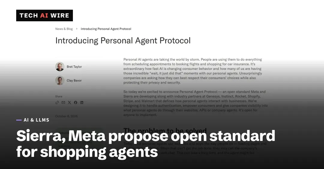 Sierra and Meta propose Personal Agent Protocol standard for AI agents