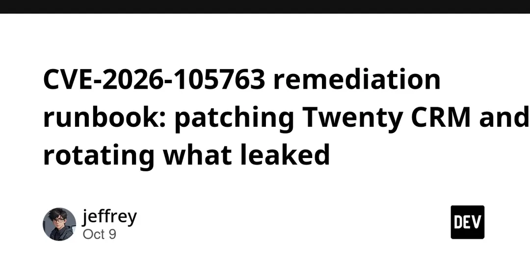 CVE-2026-105763 in Twenty CRM exposed mailbox passwords in cleartext