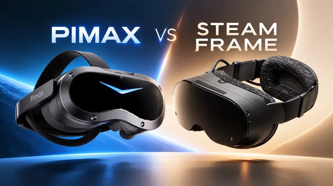 Pimax Crystal Pro at $1,399 compared with Valve Steam Frame