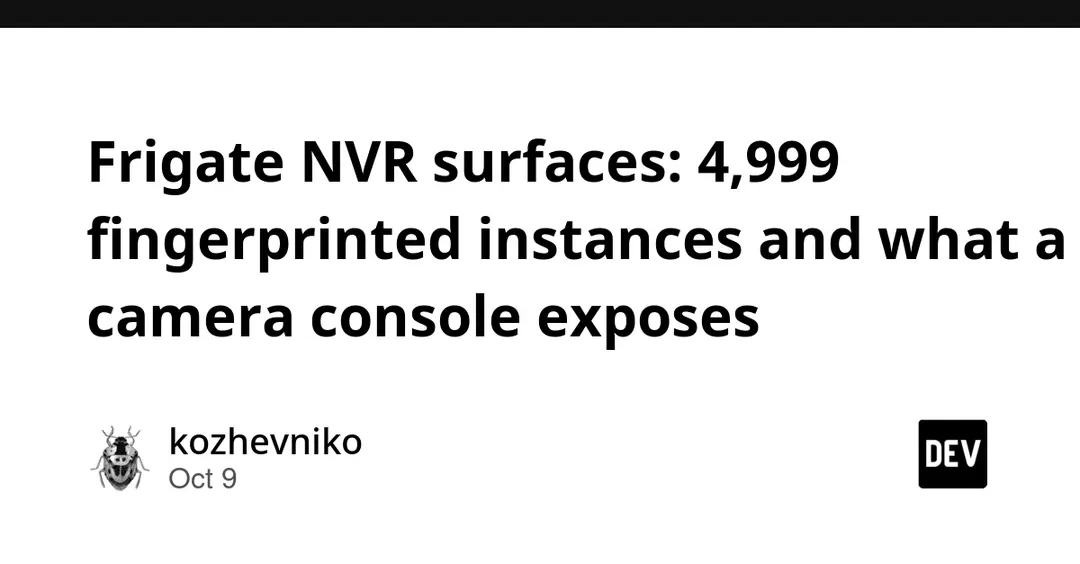 Frigate NVR surfaces: 4,999 fingerprinted instances expose camera consoles