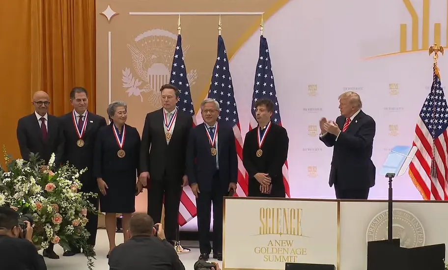 Trump honors Nadella with medal, then suspends Microsoft from PERM program