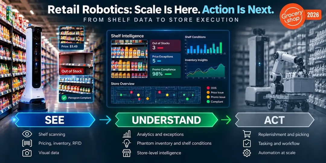 Groceryshop 2026: Simbe scales to 3,000 Tally robots as Badger and MUSE expand