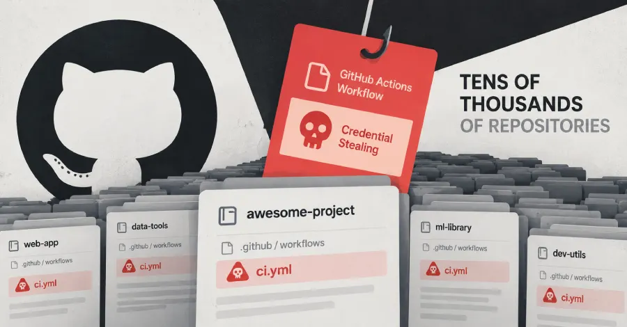 Credential-Stealing GitHub Actions Workflows Hit 340+ Repositories