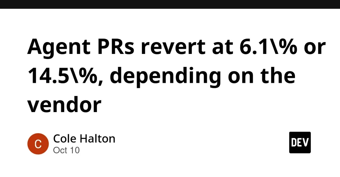 Preprint: Agent PR revert rates range from 6.1% to 14.5% by vendor