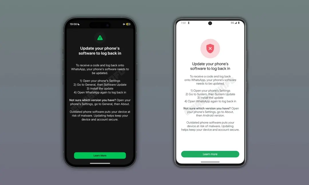 WhatsApp blocks logins from outdated iOS and Android versions