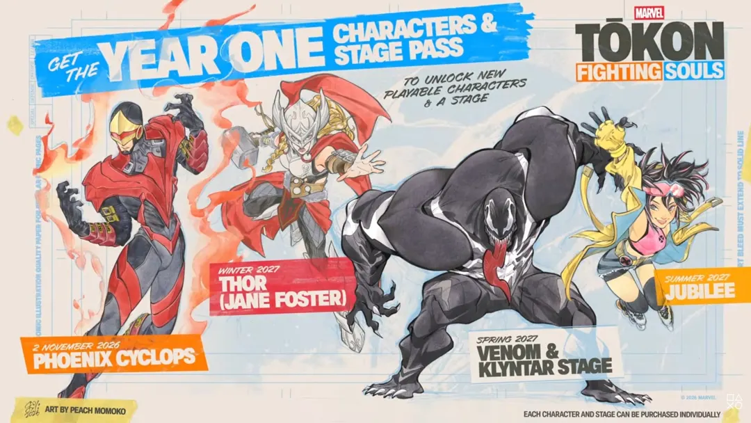 Jane Foster, Venom, Jubilee Join Marvel Tokon in Year 1 on PS5