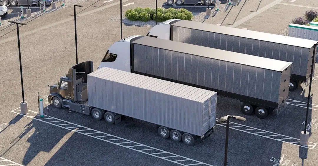 EV Realty to build electric semi truck charging hub in Southern California