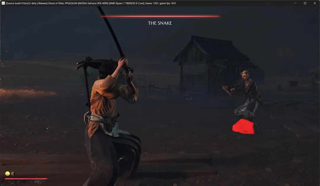 Ghost of Yotei boots on PS5 emulator SharpEmu at 1-2 FPS