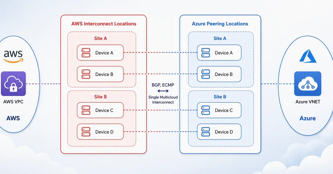 Hands-on: AWS and Azure Multicloud Interconnect setup takes 60 minutes, 2.5 ms latency