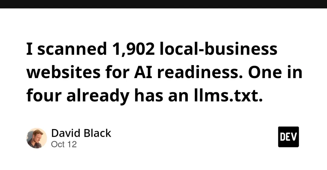 Scan of 1,902 local-business sites: one in four already has llms.txt