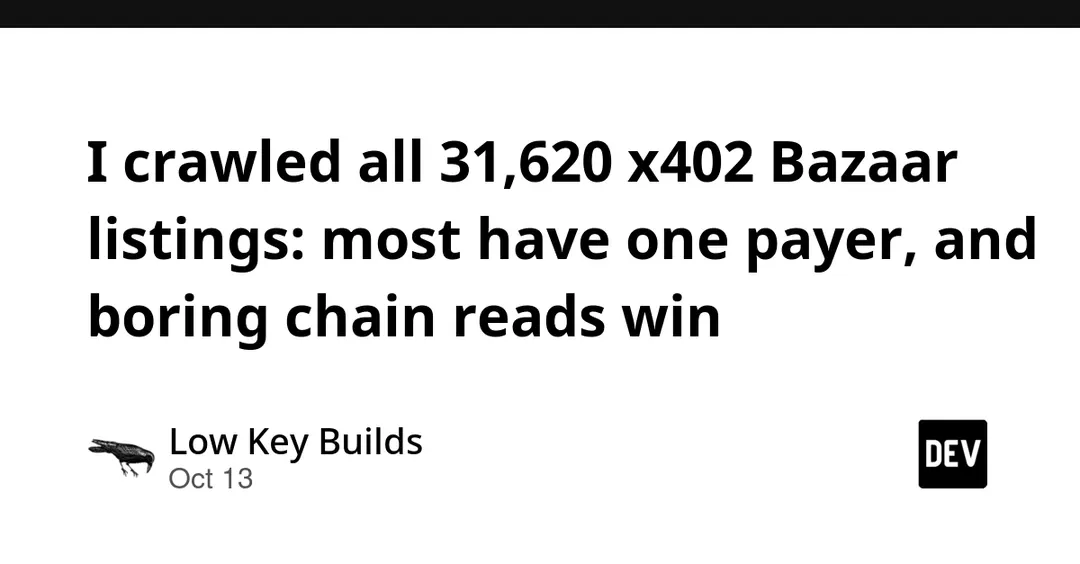 Crawling all 31,620 x402 Bazaar listings: 77% have two payers or fewer