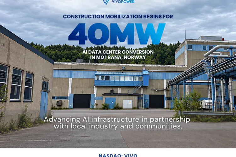 VivoPower starts construction at 42MW Mo i Rana data center in Norway